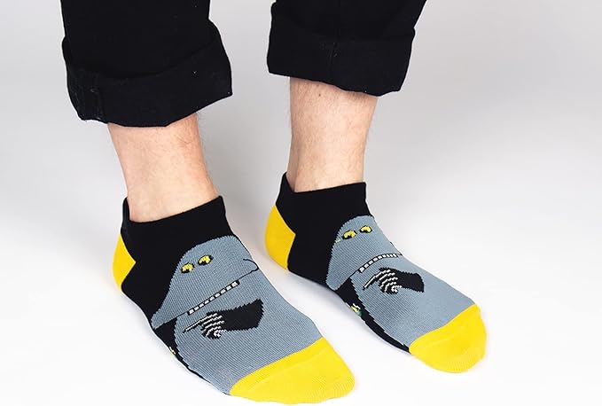 The Groke Men's Moomin Ankle Socks, Black, EU40-45, UK 6.5-10