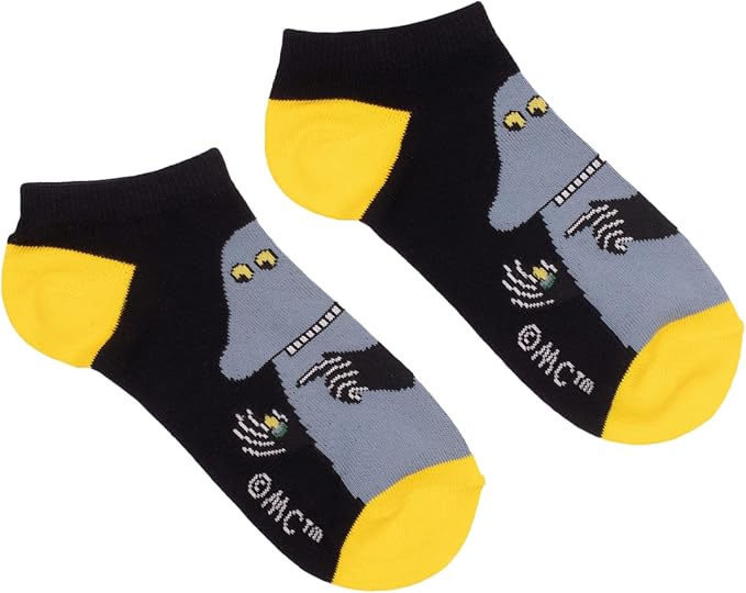 The Groke Men's Moomin Ankle Socks, Black, EU40-45, UK 6.5-10