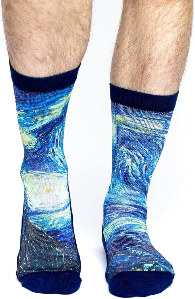 Good Luck Sock Men's The Starry Night (Van Gogh) Socks, Adult