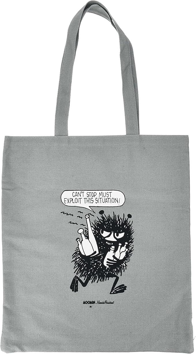 Stinky Pranking Moomin Tote Bag, Grey, One size - Aamu.co.uk - NordicBuddies - Aamu.co.uk