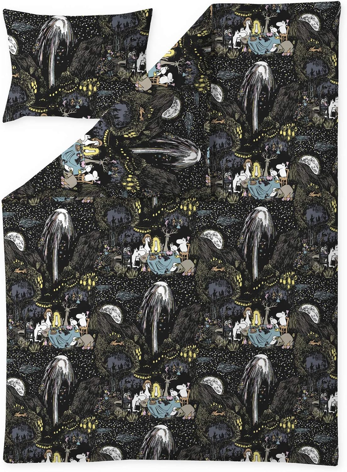 Moomin Duvet Cover Set - Finlayson - Stars Moomin Black - Single - Aamu.co.uk - Finlayson - Aamu.co.uk