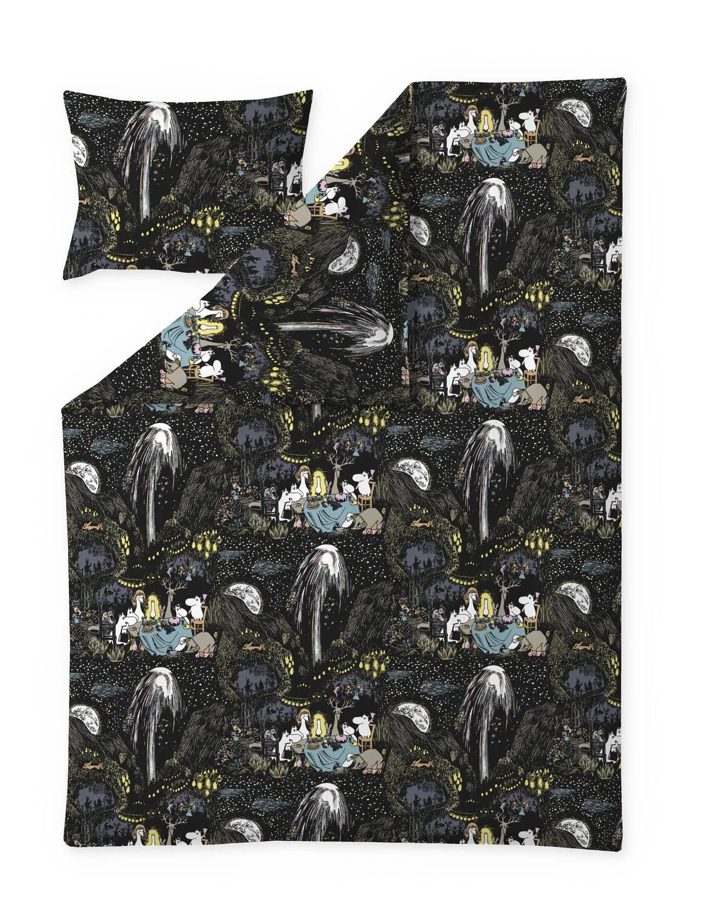 Moomin Duvet Cover Set - Finlayson - Stars Moomin Black - Single