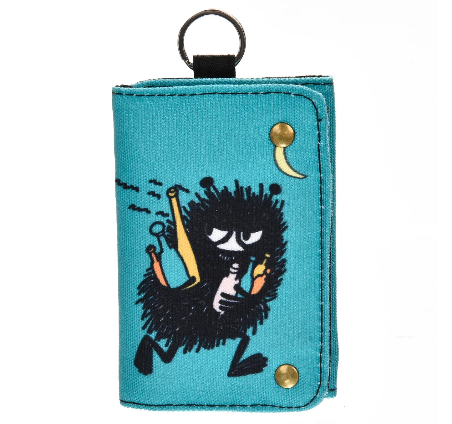 Stinky's Getaway - Canvas Three-fold Wallet with Key Ring - Petrol Green