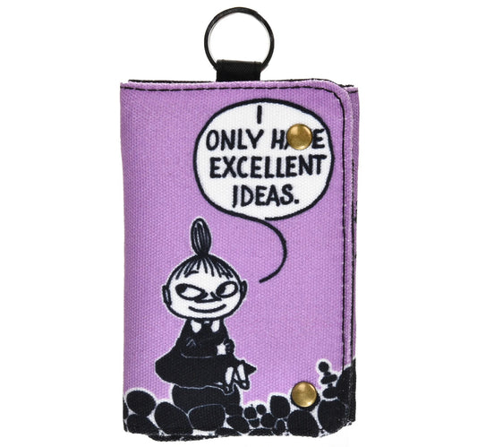 Little My Idea - Canvas Three-fold Wallet with Key Ring - Purple