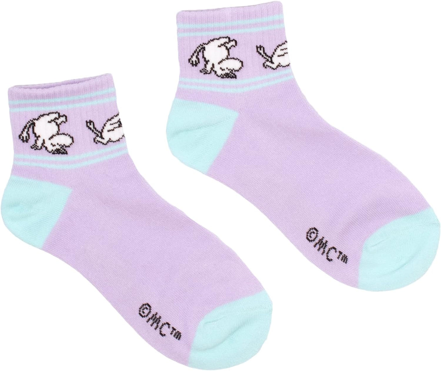 Moomintroll Ladies Moomin Retro Ankle Socks, Purple, EU36-42, UK3-9