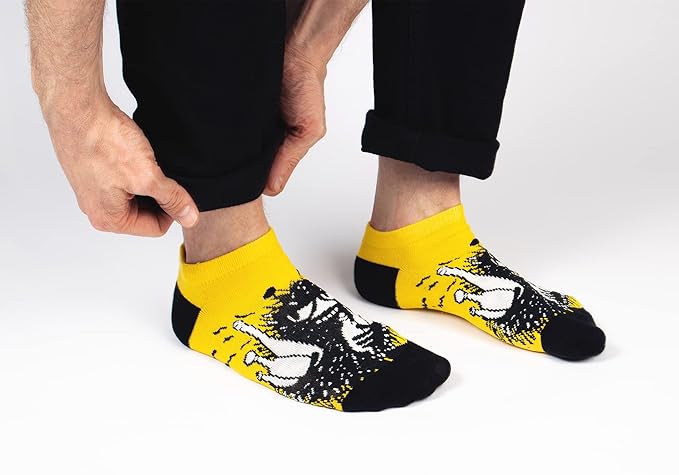 Stinky Pranking Men's Moomin Ankle Socks, Yellow, EU 40-45, UK 6.5-10