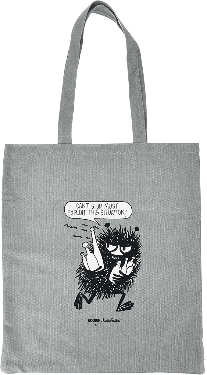 Stinky Pranking Moomin Tote Bag, Grey, One size