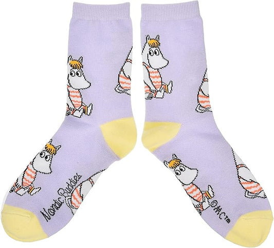 Snorkmaiden At The Beach Ladies Moomin Socks, Purple, EU36-42