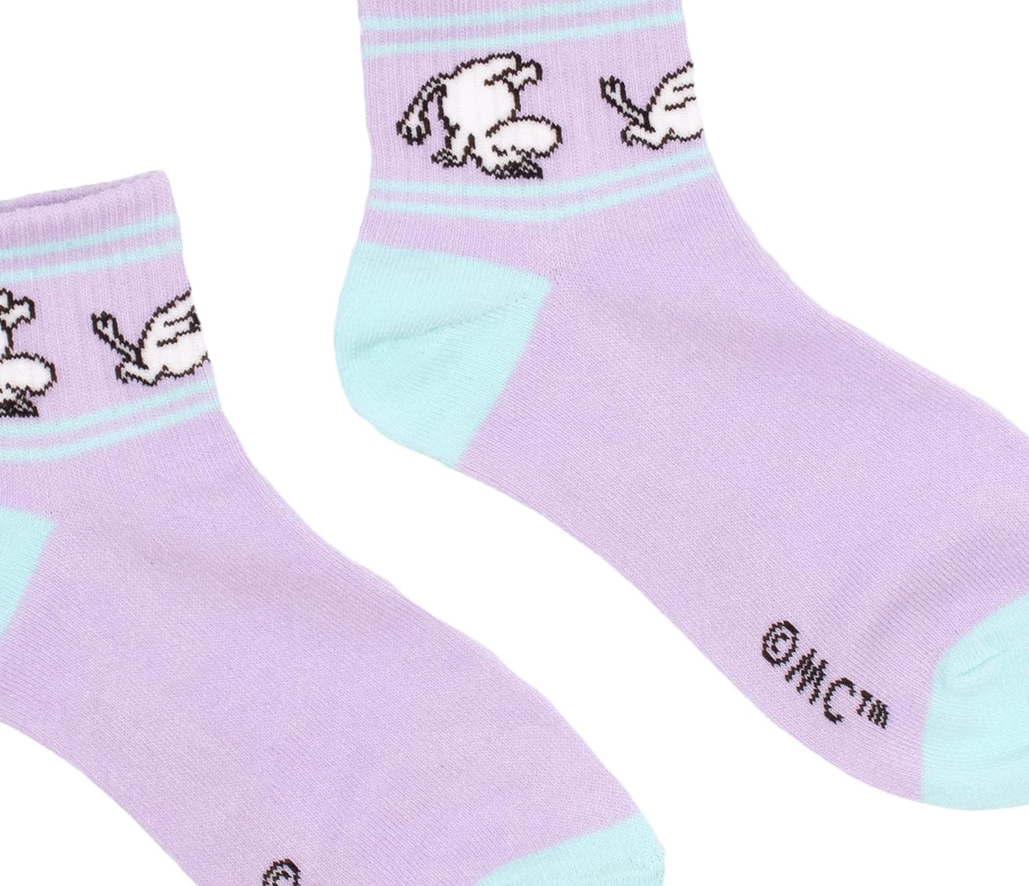Moomintroll Ladies Moomin Retro Ankle Socks, Purple, EU36-42, UK3-9