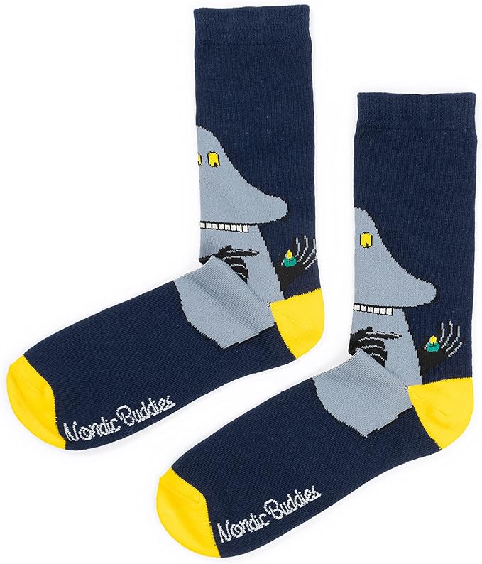The Groke`s Evening Walk Men's Moomin Socks, Navy, EU40-45, UK6.5-10 - Aamu.co.uk - NordicBuddies - Aamu.co.uk