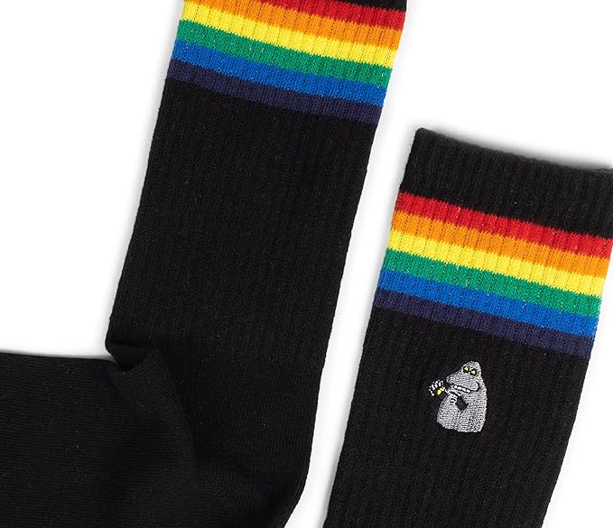 The Groke Retro Men's Moomin Socks, Black, EU40-45, UK 6.5-10