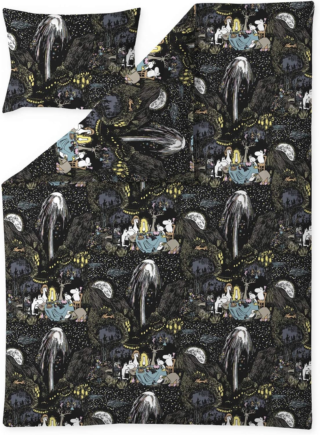 Moomin Duvet Cover Set - Finlayson - Stars Moomin Black - Single